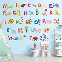 DECOWALL DA-1503A Learning Alphabet Color Wall Stickers ABC Animal Educational Decals for Kids Bedroom Nursery Living Room Art Home décor Letters ABC Classroom playroom Decorations Crafts Vinyl.webp