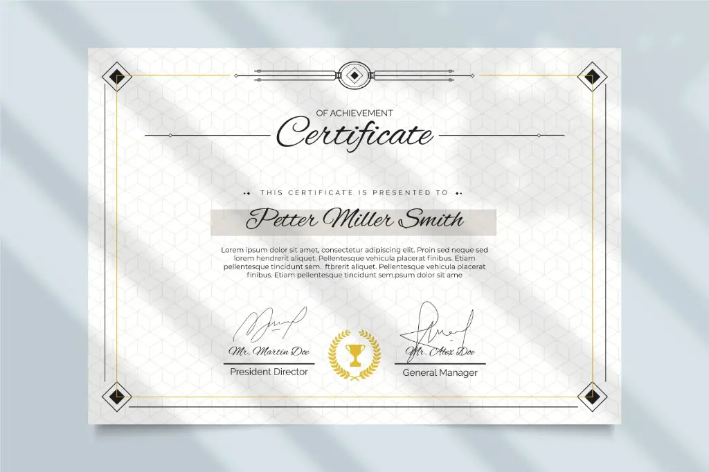 Certificates - Standard