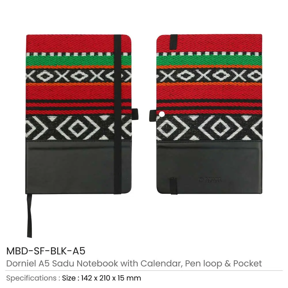 Dorniel A5 Notebooks with Calendar, Pen Loop & Pocket 