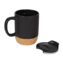 Ceramic Mugs with Lid and Cork Base 385 ml 