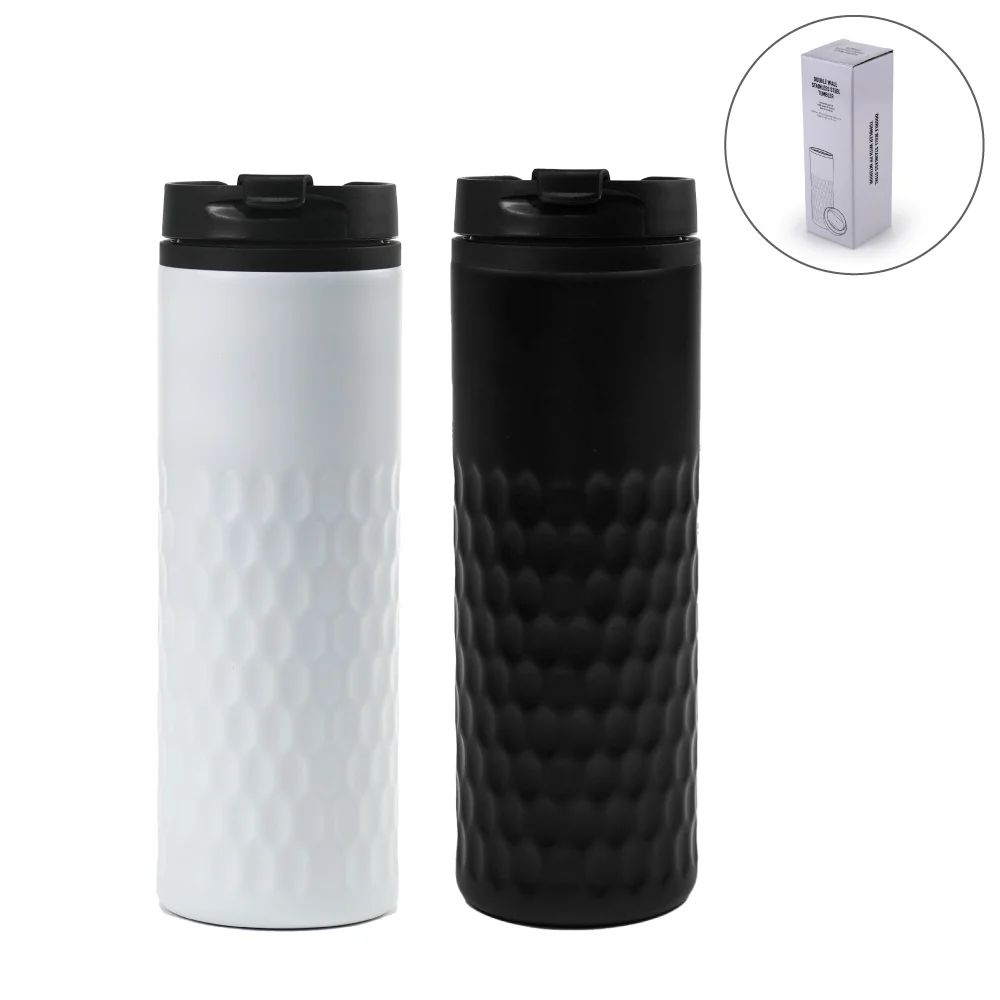 Honeycomb Design SS Bottles, Double Wall with PP Interior 420ml