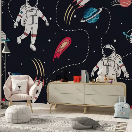 Astronauts and Space-Kids Wallpaper