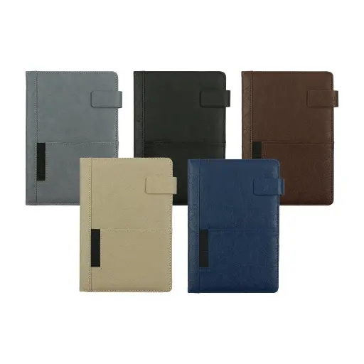 Dorniel A5 PU Notebooks with Front Pocket & Magnetic Flap 