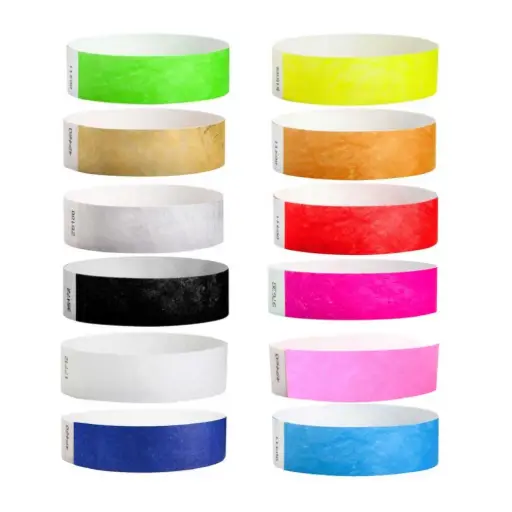 Tyvek Wristbands Waterproof, Adjustable, Adhesive 